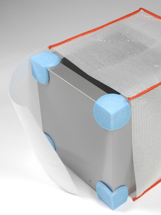 Blue foam corner protectors Packaging2Buy foam edge protection