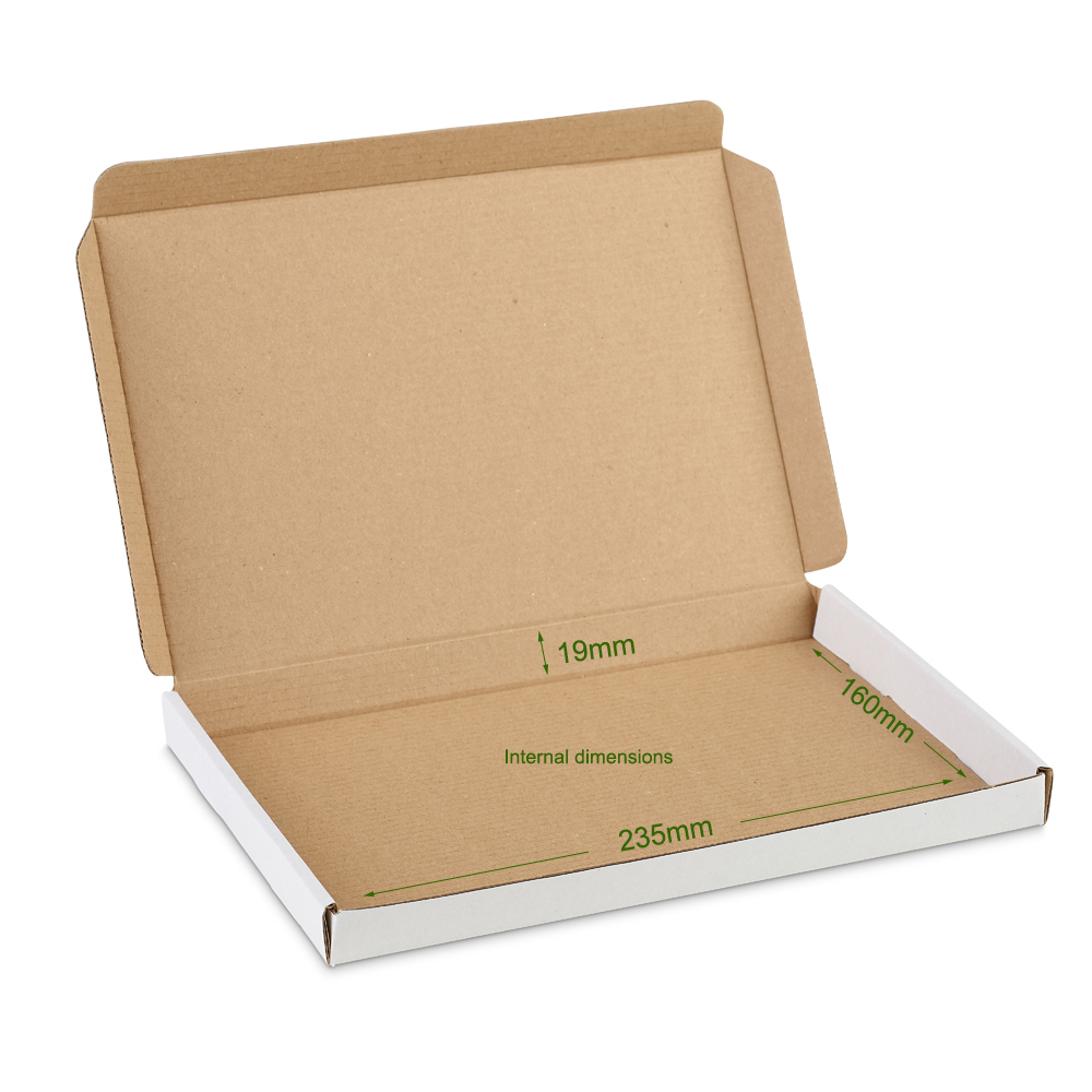 50 x Folding Lid Self Seal Postal Cardboard Boxes Royal Mail Large Letter/Packet Mailing Cartons Self-Lock Tuck-in Flaps/Flat Packed Easy to Assemble No Tape Or Glue Required 150 x 150 x 70mm