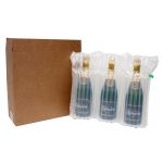 three bottle box with inflatable protective packaging