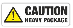 caution heavy self adhesive  labels for shipping and storage