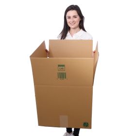 large cardboard boxes in single-walled corrugated cardboard