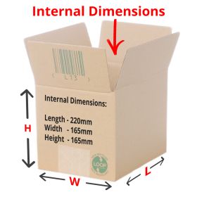 single wall boxes 220x165x165mm