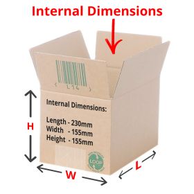 single wall boxes 230x155x155mm