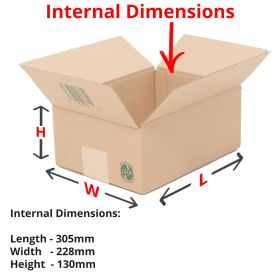 single wall boxes 305x228x130mm