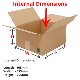 single wall boxes 405x355x205mm