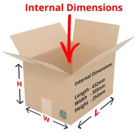 single wall boxes 432x305x254mm