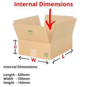 single wall boxes 439x39x143mm