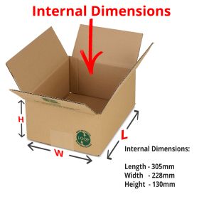eco cardboard storage boxes 305x228x130mm