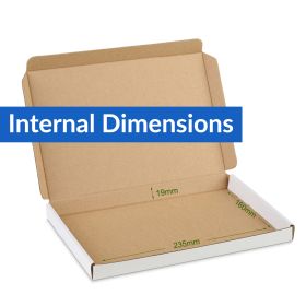 white postal boxes 235x160x19mm