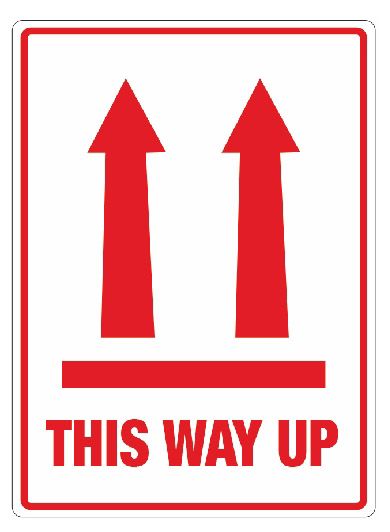 10 labels This Way Up Sticker This Way Up Labels 80mm x 108mm Red and White 